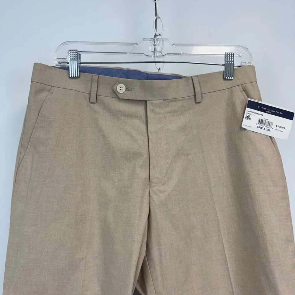 Tommy Hilfiger TH Flex Mens Tan Hall Modern Fit Suit Separate Pant 33W 30L NWT
